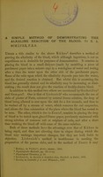 view A simple method of demonstrating the alkaline reaction of the blood / by E.A. Schäfer.