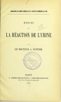 view Essai sur la réaction de l'urine / par A. Fustier.