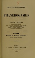 view De la fécondation dans les phanérogames / par Eugène Fournier.