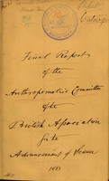 view Final report of the Anthropometric Committee / consisting in 1882-3 of F. Galton (chairman) [and others] ; drawn up by C. Roberts and Sir Rawson W. Rawson.