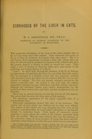 view Cirrhosis of the liver in cats / by W.S. Greenfield.