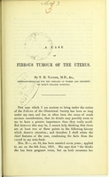 view A case of fibrous tumour of the uterus / by T.H. Tanner.