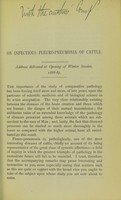 view On infectious pleuro-pneumonia of cattle / by D.J. Hamilton.