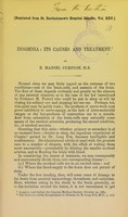 view Insomnia : its causes and treatment / by E. Mansel Sympson.