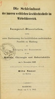 view Die Schleimhaut der inneren weiblichen Geschlechtstheile im Wirbelthierreich : Inaugural-Dissertation ... / Otto Nasse.