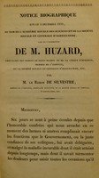 view Notices biographiques sur J.-B. Huzard, membre de l'Institut royal de France.