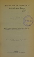 view Malaria and the causation of intermittent fever / by Henry B. Baker.