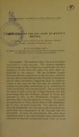 view Amputation at the hip-joint by Wyeth's method : a clinical lecture delivered at the Jefferson Medical College Hospital, February 3, 1892 / by W.W. Keen.