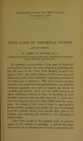 view Fifty cases of abdominal section (second series) / by James B. Hunter.