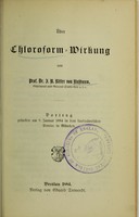 view Über Chloroform-Wirkung / von J.N. Ritter von Nussbaum.