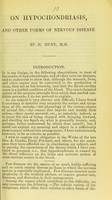 view On hypochondriasis, and other forms of nervous disease / by H. Hunt.