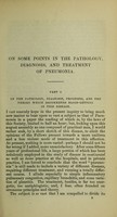 view On some points in the pathology, diagnosis, prognosis, and treatment of pneumonia / by C.H.F. Routh.