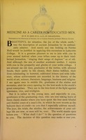 view Medicine as a career for educated men : the commencement address at Lafayette College, June 13, 1893 / by William W. Keen.