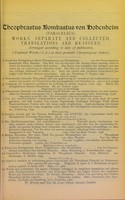 view Theophrastus Bombastus von Hohenheim (Paracelsus) 1493-1541 : bibliography of the Paracelsus library of the late E. Schubert, M.D., Frankfurt am Main : also his selection of works on alchemy / to be sold by William Wesley & Son.