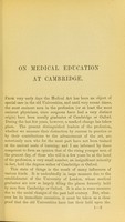 view On medical education at Cambridge / by Michael Foster.