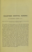 view Volunteer hospital nursing / by Elizabeth Garrett.