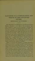 view Gangrene as a complication and sequel of the continued fevers, especially in typhoid / by William W. Keen.