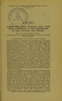 view Report on aseptic and septic surgical cases : with special reference to the disinfection of skin, sponges, and towels / by C.B. Lockwood.