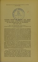 view Further report on aseptic and septic surgical cases : with special reference to the disinfection of materials and the skin / by C. B. Lockwood.