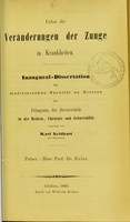 view Ueber die Veränderungen der Zunge in Krankheiten : Inaugural-Dissertation der medicinischen Facultät zu Giessen zur Erlangung der Doctorwürde in der Medicin, Chirurgie und Geburtshülfe / vorgelegt von Karl Neidhart ; Präses Herr Prof. Dr. Seitz.