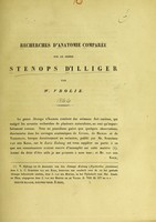 view Recherches d'anatomie comparée sur le genre Stenops d'Illiger / par W. Vrolik.