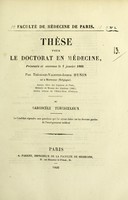 view Du sarcocèle tuberculeux : thèse pour le doctorat en médecine, présentée et soutenue le 4 janvier 1866 / par Théodore-Valentin-Joseph Hunin.