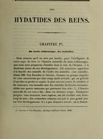 view Des hydatides des reins : thèse pour le doctorat en médecine, présentée et soutenue le 20 juin 1861 / par Édouard Béraud.