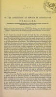 view On the application of sewage in agriculture / by E. Haughton.