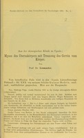 view Myom des Uteruskörpers mit Trennung des Cervix vom Körper / von Prof. Dr. Lennander.