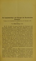 view Zur Symptomatologie und Therapie der Basedowschen Krankheit : Vortrag in der Gesellschaft für Heilkunde am 15. November 1888 / von Prof. Eulenburg.