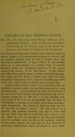 view Diseases of the nervous system. No. Iv. On recovery from Graves' disease (exophthalmic goitre) : note on the non-liability to recurrences of the disease and on the great importance of change of climate in its treatment.