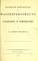 view Technische Einrichtungen für Wasserversorgung und Canalisation in Wohnhäusern / von H. Alfred Roechling.