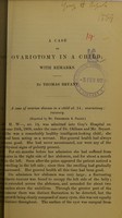 view A case of ovariotomy in a child : with remarks / by Thomas Bryant.