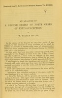 view An analysis of a second series of forty cases of intussusception / by W. McAdam Eccles.