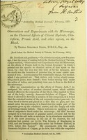 view Observations and experiments with the microscope, on the chemical effects of chloral hydrate, chloroform, prussic acid, and other agents, on the blood / by Thomas Shearman Ralph.