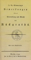 view I. [sic] Th. Sömmering's Bemerkungen über Verrenkung und Bruch des Rückgraths.