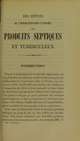 view Des effets de l'introduction dans l'économie des produits septiques et tuberculeux / par L. Dubuisson.