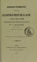 view Recherches expérimentales relatives à la contractilité de la rate, à l'action du sulfate de quinine et de quelques autres substances sur cet organe / par L.-T. Bochefontaine.