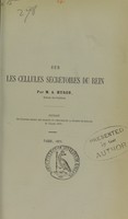 view Sur les cellules sécrétoires du rein / par A. Muron.