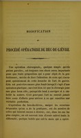 view Modification au procédé opératoire du bec-de-lièvre / par le Dr Verhaeghe.