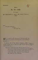 view An Ordinance to amend The Medical Ordinance, 1887.