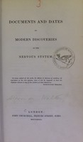 view Documents and dates of modern discoveries in the nervous system.