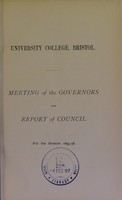 view Meeting of the Governors and report of Council for the session 1895-96.