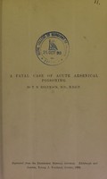 view A fatal case of acute arsenical poisoning / by T.N. Kelynack.