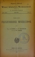 view Über den Franzensbader Mineralmoor / von E. Ludwig, K. Hödlmoser und Th. Panzer.