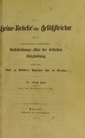 view Die Heine-Brücke'sche Gefässstrictur und die intravasculären metabolischen Entscheidungs-Akte der örtlichen Entzündung : nebst einer These zu Kölliker's Hypothese über die Erection / von Joseph Heine.