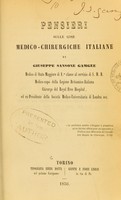 view Pensieri sulle cose medico-chirurgiche italiane / di Giuseppe Sansone Gamgee.