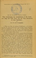 view Über Ausräumung der Lymphdrüsen in der Leiste und längs der Vasa iliaca und der Vasa obturatoria in einer Operation / von K.G. Lennander.