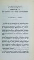 view Kyste hématique occupant le côté droit du cou depuis la clavicule jusqu'à l'angle de la mâchoire inférieure : cautérisation, guérison.