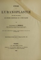 view Étude sur l'uranoplastie dans ses applications aux divisions congénitales de la voûte palatine / par J. Ehrmann.